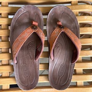 Keen Orange Leather Thong Sandals
